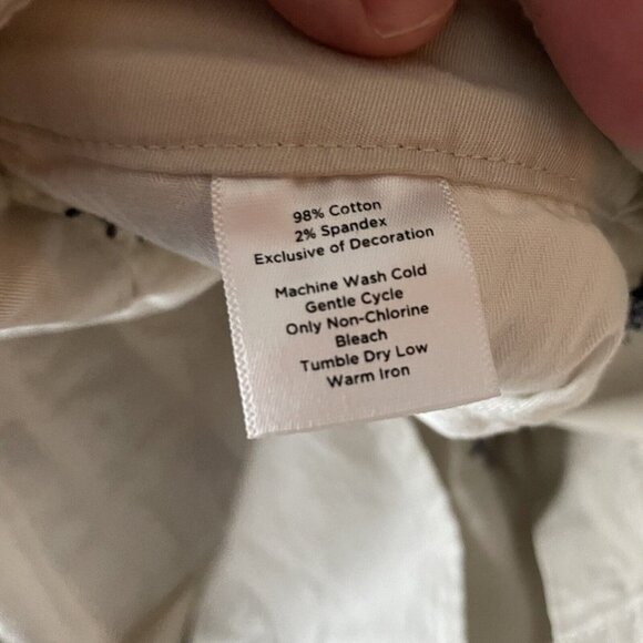 Talbots Women 2P Beige Khaki Embroidered Nautical Preppy Bermuda Shorts - Picture 7 of 7